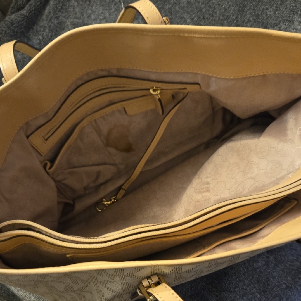Michael Kors Beige Monogram Tote - Picture 10 of 13